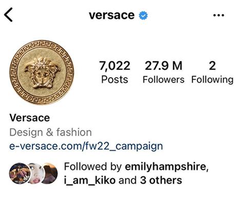 versace target profile